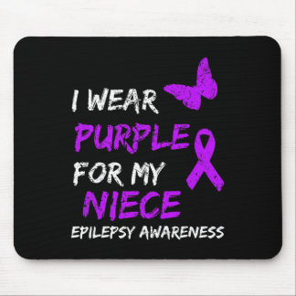 Epilepsy Awareness I Wear Purple For My Niece Ribb Mouse Mat