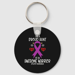 Epilepsy Awareness I'm Proud Aunt Of Awesome Warri Key Ring