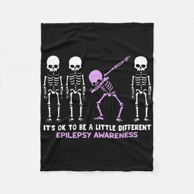 Epilepsy Awareness It's Ok To Be A Little Differen Fleece Blanket (Front)