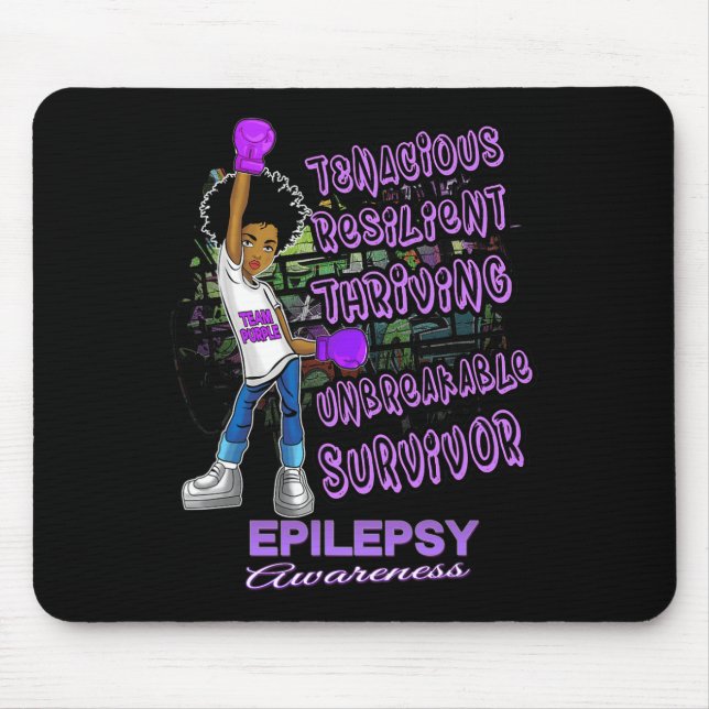 Epilepsy Awareness Melanin Black Women Unbreakable Mouse Mat (Front)