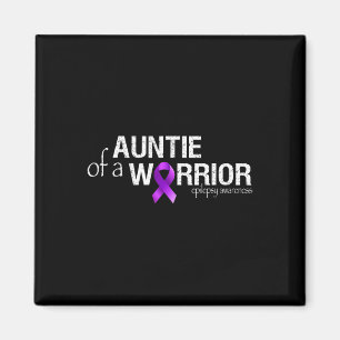 Epilepsy Awareness Month Auntie of a Warrior Purpl Magnet
