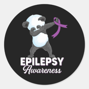 Epilepsy awareness month Dabbing panda epilepsy Aw Classic Round Sticker