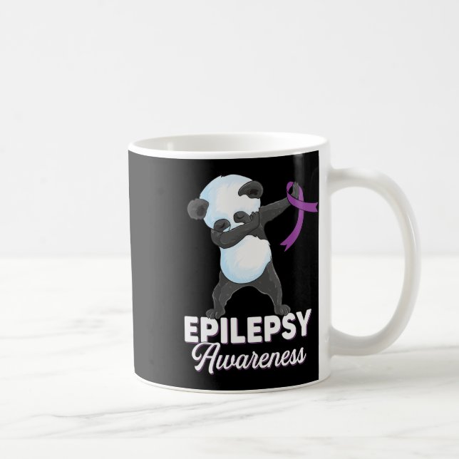 Epilepsy Awareness Month Dabbing Panda Epilepsy Aw Coffee Mug (Right)