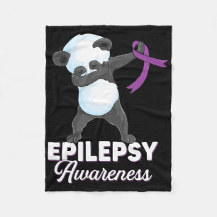 Epilepsy Awareness Month Dabbing Panda Epilepsy Aw Fleece Blanket