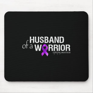 Epilepsy Awareness Month Husband of a Warrior Purp Mouse Mat
