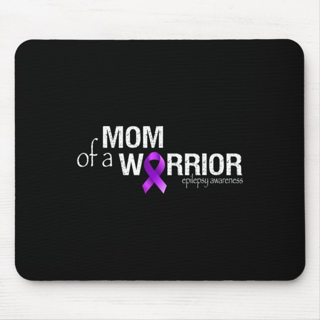 Epilepsy Awareness Month Mum of a Warrior Purple R Mouse Mat (Front)