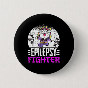 Epilepsy Awareness Month Ninja Cat Epilepsy Fighte 6 Cm Round Badge