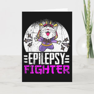 Epilepsy Awareness Month Ninja Cat Epilepsy Fighte Card