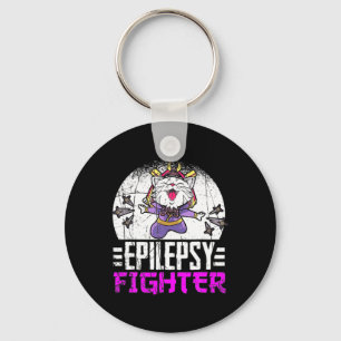 Epilepsy Awareness Month Ninja Cat Epilepsy Fighte Key Ring