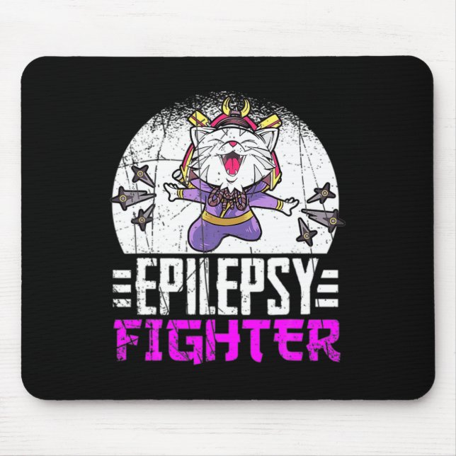Epilepsy Awareness Month Ninja Cat Epilepsy Fighte Mouse Mat (Front)