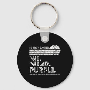 Epilepsy Awareness month November we wear purple v Key Ring
