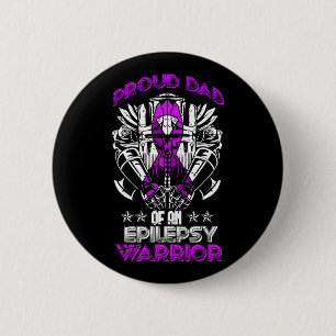 Epilepsy Awareness Month Proud Dad Purple Ribbon F 6 Cm Round Badge