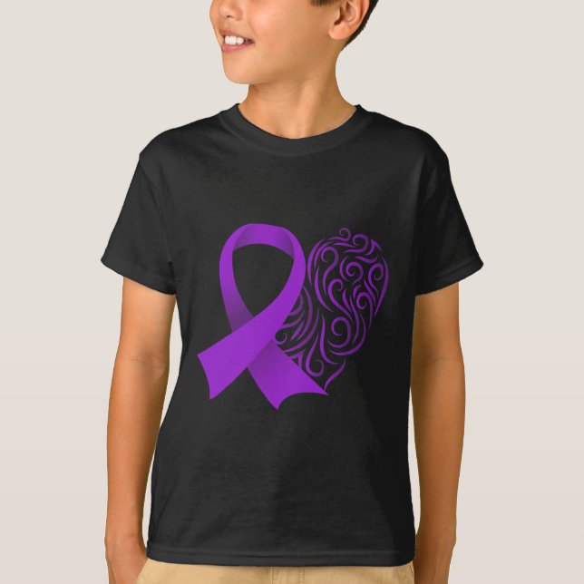 Epilepsy Awareness Month Purple Ribbon Advocacy Ep T-Shirt (Front)