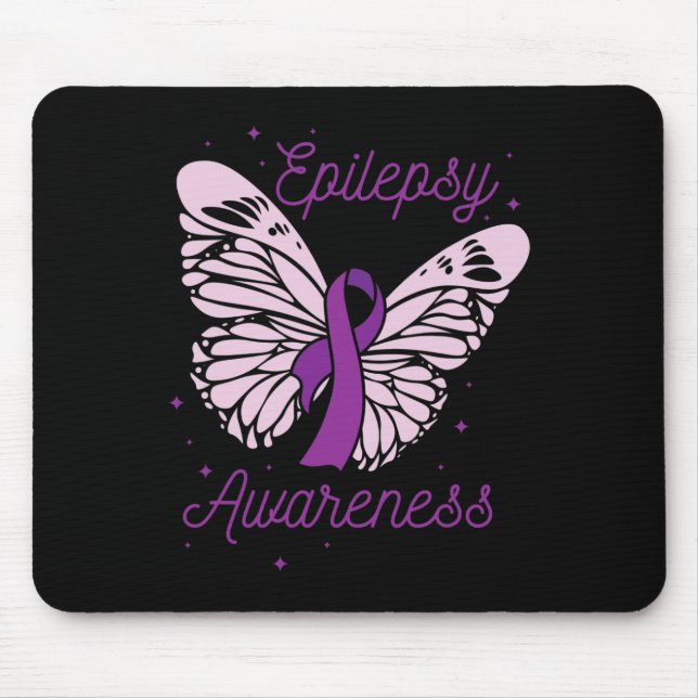 Epilepsy Awareness Month Purple Ribbon Advocate Ep Mouse Mat (Front)