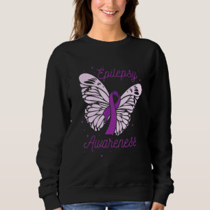 Epilepsy Awareness Month Purple Ribbon Advocate Ep Sweatshirt