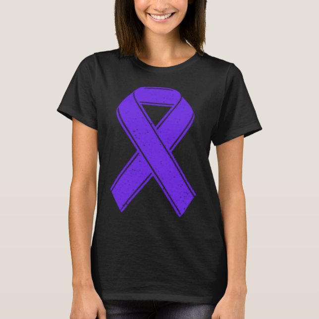 Epilepsy Awareness Month Purple Ribbon Heart T-Shirt (Front)