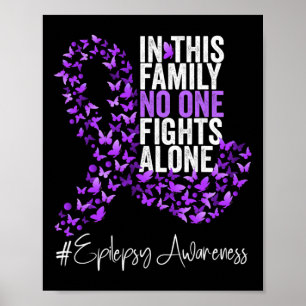 Epilepsy Awareness Month Purple Ribbon  Poster