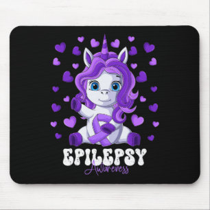 Epilepsy Awareness Month Purple Ribbon Unicorn  Mouse Mat