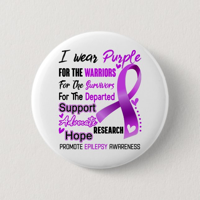Epilepsy Awareness Month Ribbon Gifts 6 Cm Round Badge (Front)