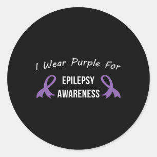 Epilepsy Awareness Month Support Love Cure Purple Classic Round Sticker