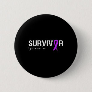 Epilepsy Awareness Month We Wear Purple Ribbon Sup 6 Cm Round Badge