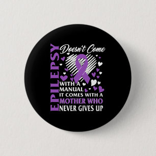 Epilepsy Awareness Mother Purple Ribbon Seizure Di 6 Cm Round Badge