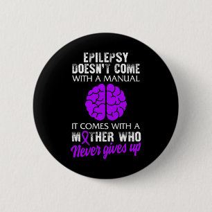 Epilepsy Awareness Mother Purple Ribbon Seizure Di 6 Cm Round Badge
