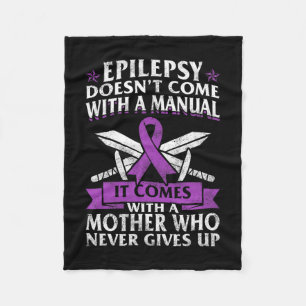Epilepsy Awareness Mother Purple Ribbon Seizure Di Fleece Blanket