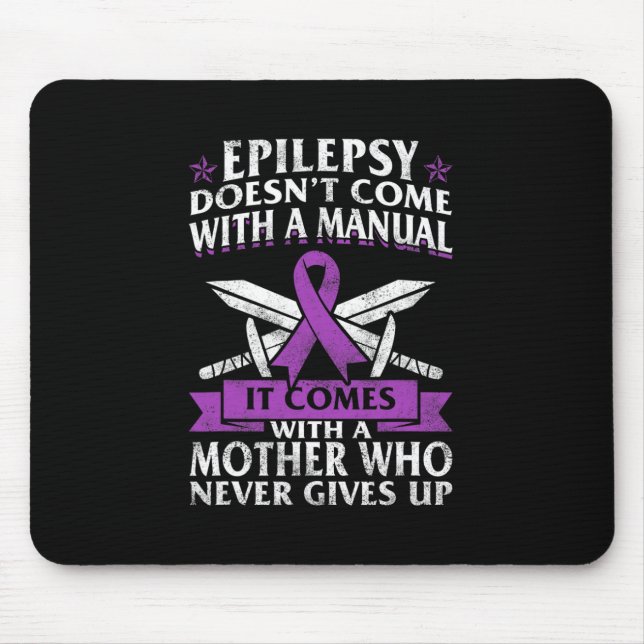Epilepsy Awareness Mother Purple Ribbon Seizure Di Mouse Mat (Front)