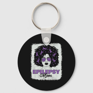 Epilepsy Awareness Mum Afro African American Women Key Ring