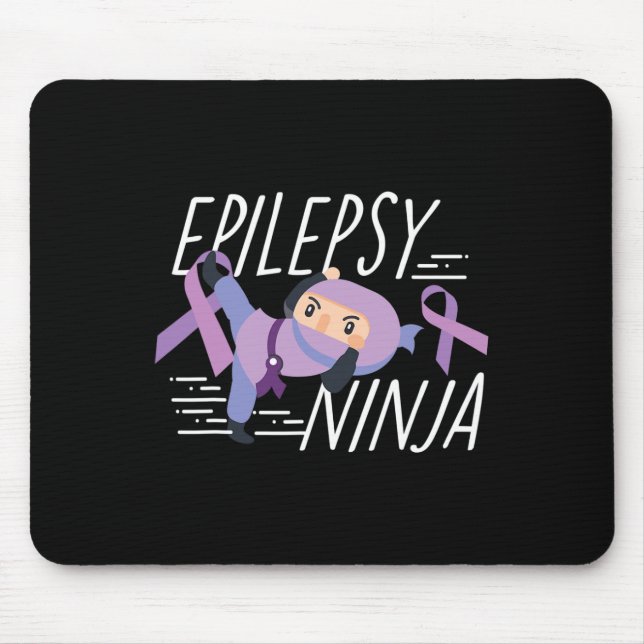 Epilepsy Awareness Ninja Ribbon  Mouse Mat (Front)