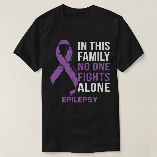 Epilepsy Awareness No One Fights Alone Hope For A  T-Shirt (Design Front)