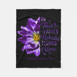 Epilepsy Awareness Nobody Fights Alone Anemone Flo Fleece Blanket