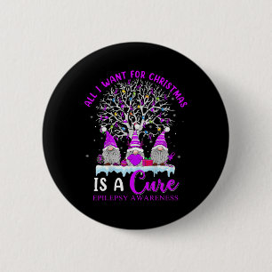 Epilepsy Awareness Ornament Christmas Tree Gnomes  6 Cm Round Badge