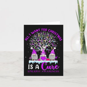 Epilepsy Awareness Ornament Christmas Tree Gnomes  Card