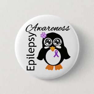 Epilepsy Awareness Penguin 6 Cm Round Badge