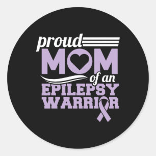 Epilepsy Awareness Proud Mum Of An Epilepsy Warrio Classic Round Sticker