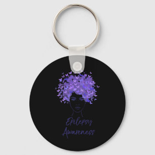 Epilepsy Awareness Purple Butterflies Gift Key Ring