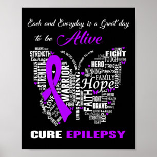 Epilepsy Awareness Purple Butterflies Poster