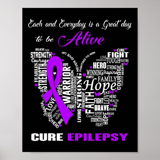 Epilepsy Awareness Purple Butterflies  Poster (Front)
