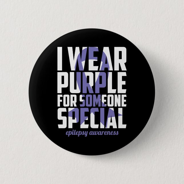 Epilepsy Awareness Purple For Someone Special Ribb 6 Cm Round Badge (Front)