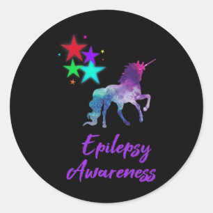 Epilepsy Awareness Purple Ribbon 2 Classic Round Sticker