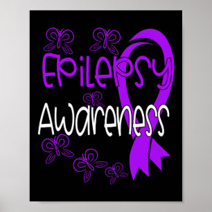 Epilepsy Awareness Purple Ribbon 3 Poster