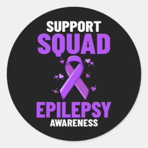 Epilepsy Awareness Purple Ribbon Bracelet Warrior  Classic Round Sticker