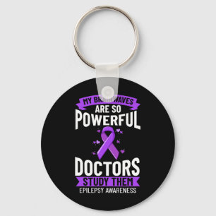 Epilepsy Awareness Purple Ribbon Bracelet Warrior  Key Ring