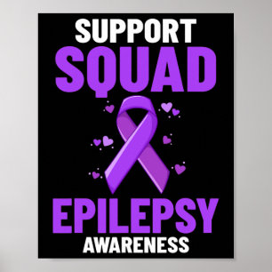 Epilepsy Awareness Purple Ribbon Bracelet Warrior  Poster