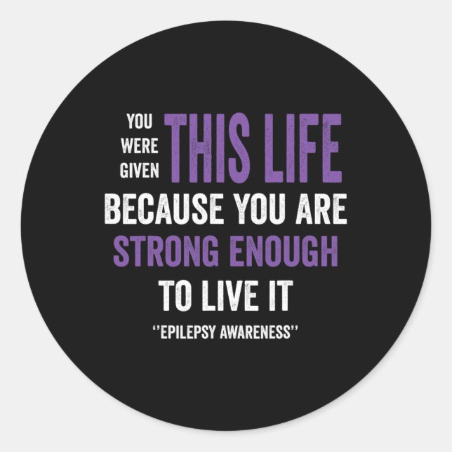 Epilepsy Awareness Purple Ribbon - Epilepsy Awaren Classic Round Sticker (Front)
