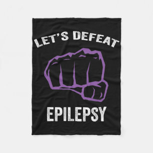 Epilepsy Awareness Purple Ribbon - Epilepsy Awaren Fleece Blanket