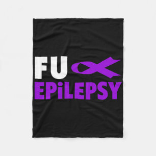 Epilepsy Awareness - Purple Ribbon Epilepsy Awaren Fleece Blanket
