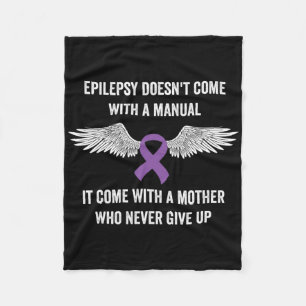 Epilepsy Awareness Purple Ribbon - Epilepsy Awaren Fleece Blanket